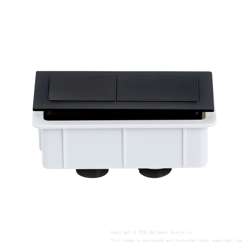 Square Press Button Matt Black