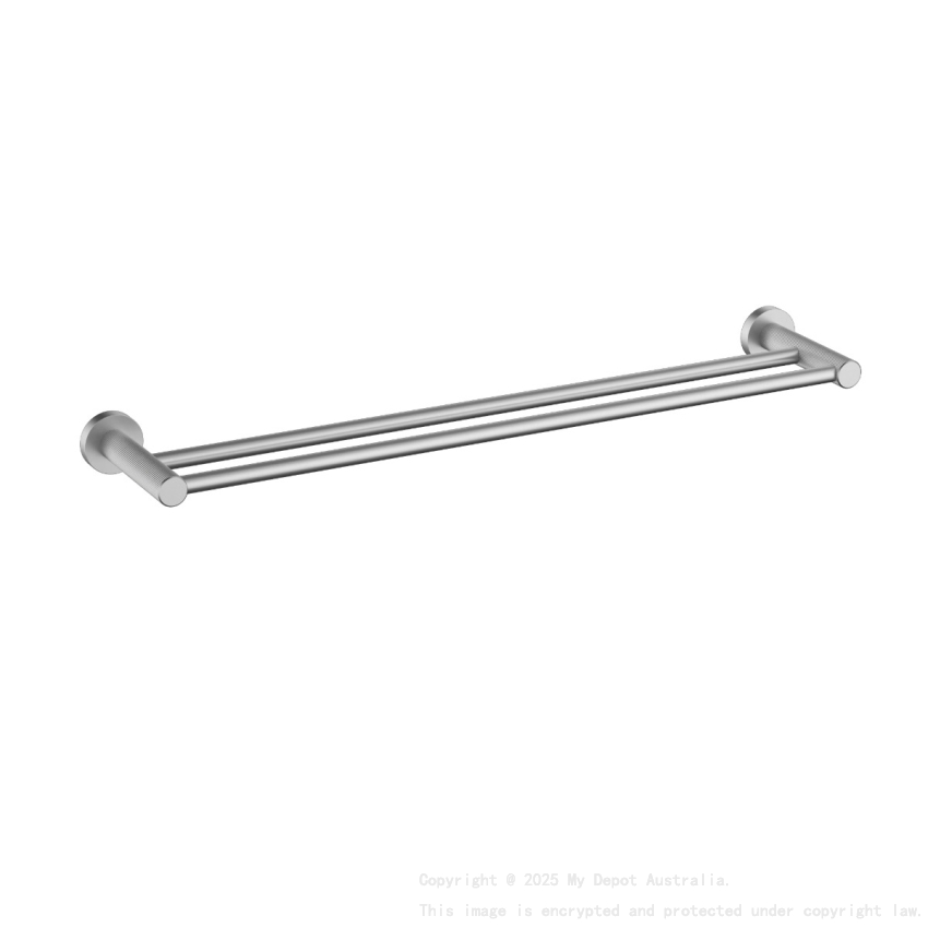 Linie Double Towel Rail 600mm Brushed Nickel