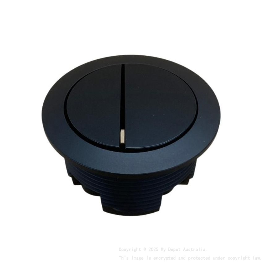 BTW Cistern Matt Black Round Button