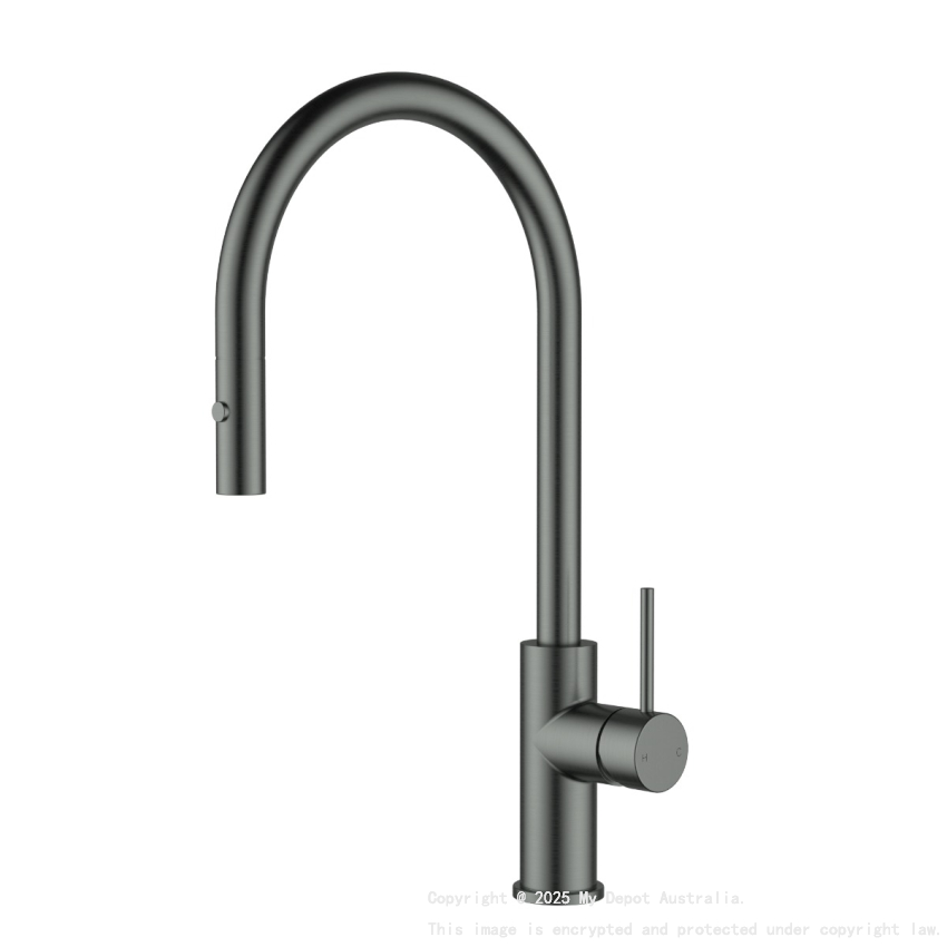 Otus Slimline SS Gooseneck Pull-Out Sink Mixer Gun Metal