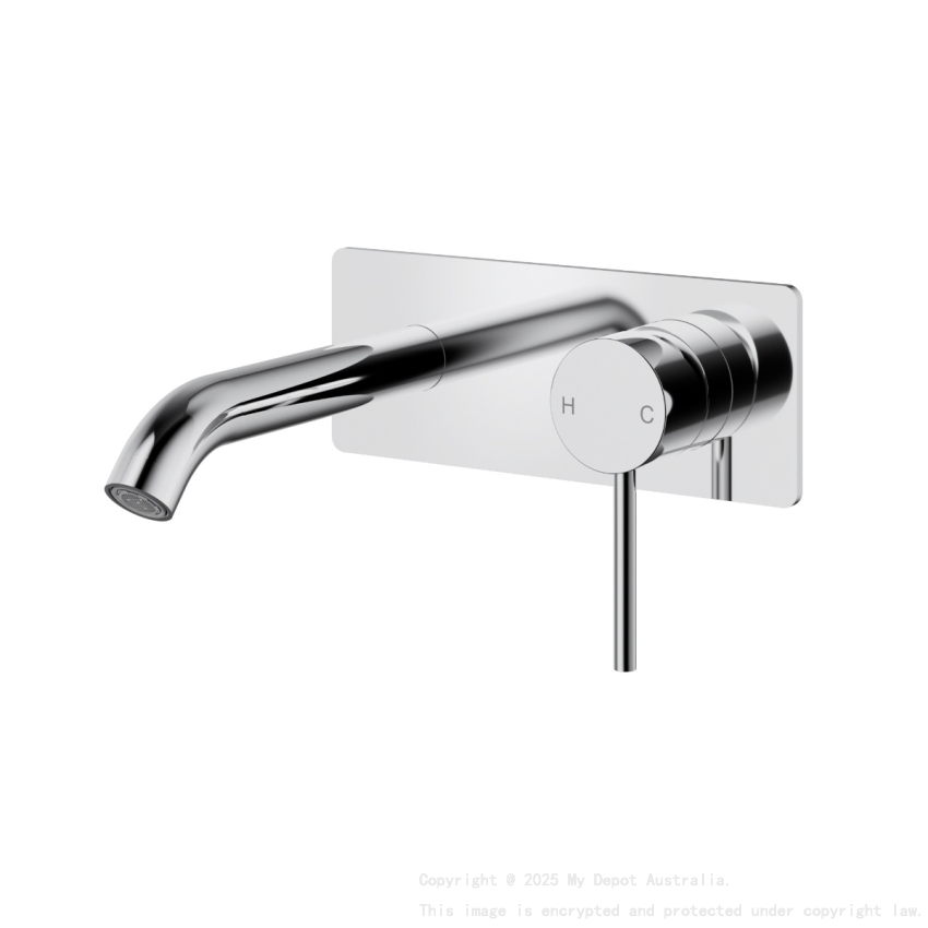 Otus Slimline Wall Basin Mixer Trim Kit 220mm Spout Chrome