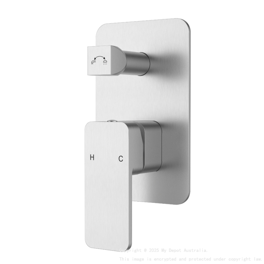 Nova Wall Mixer with Diverter Brushed Nickel 