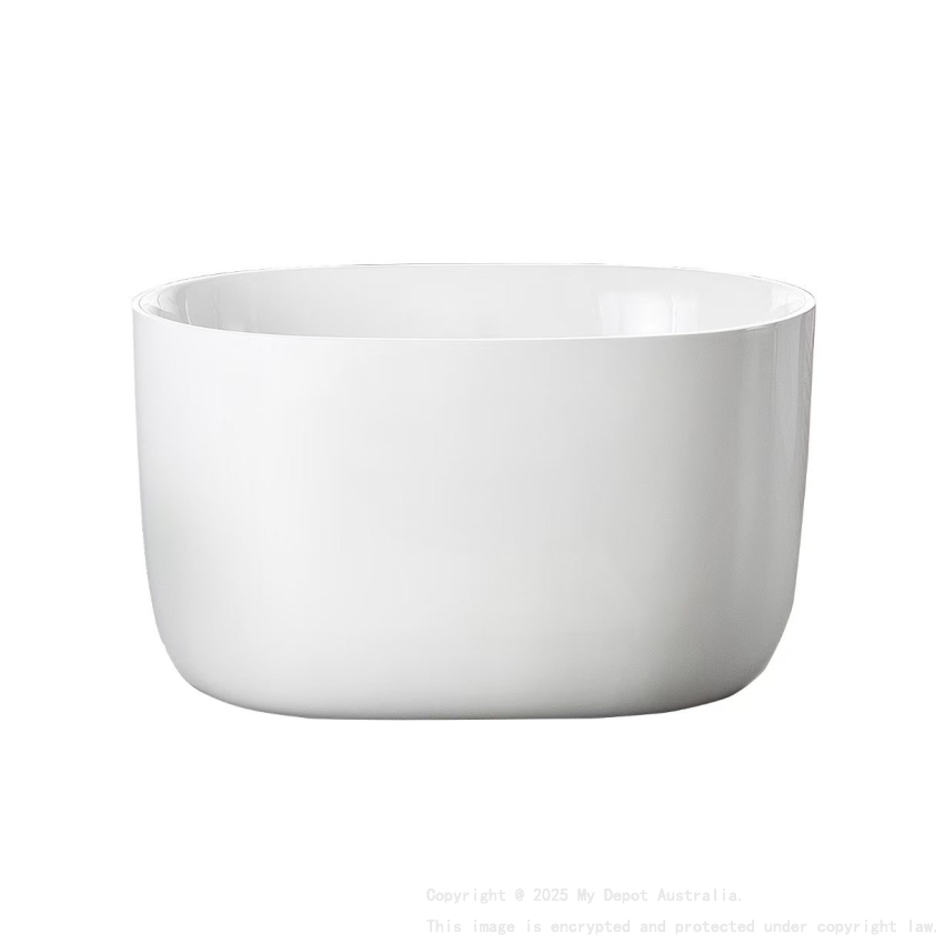 990X710X560mm Gloss White Agena Acylic Free Standing Mini Bath None Overflow 40mm Waste And Pipe Supplied