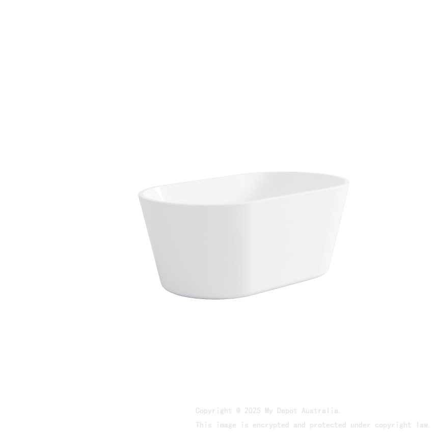 1350X700X580mm Gloss White Agena Acylic Free Standing Bathtub No Overflow Chrome Waste And Pipe Included