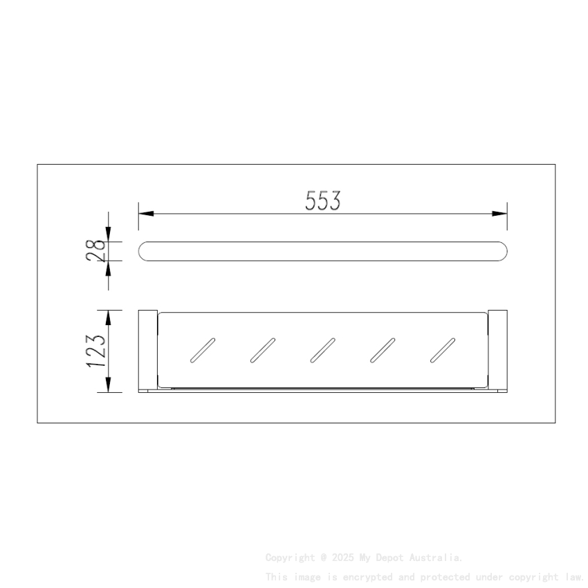 Bellino Chrome & Matte Black Shower Shelf