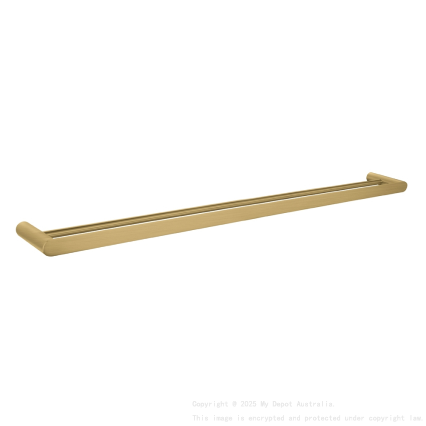 Bellino Brushed Yellow Gold 800mm Double Towel Rail