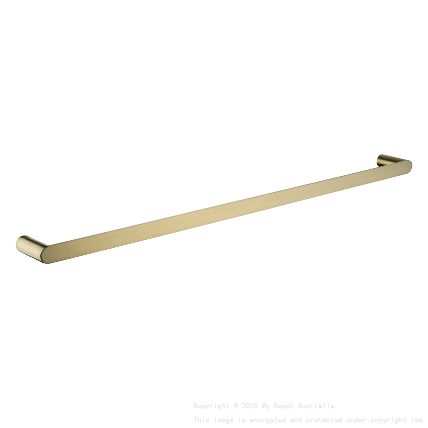 Esperia Brushed Yellow Gold Single Towel Rail 800mm