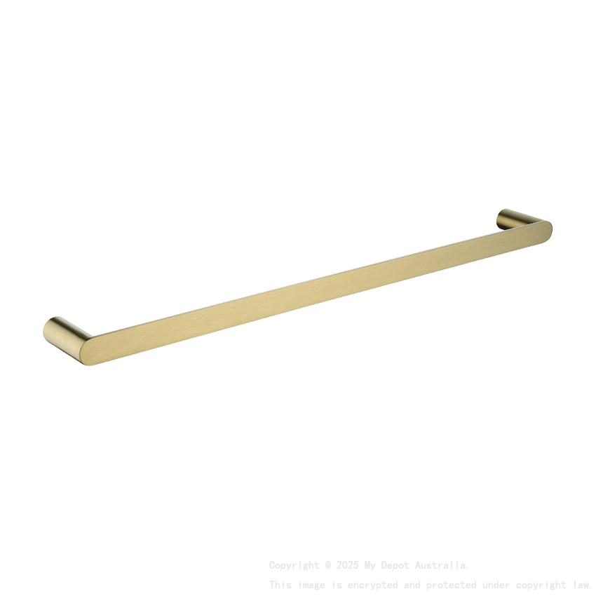 Esperia Brushed Yellow Gold Single Towel Rail 600mm