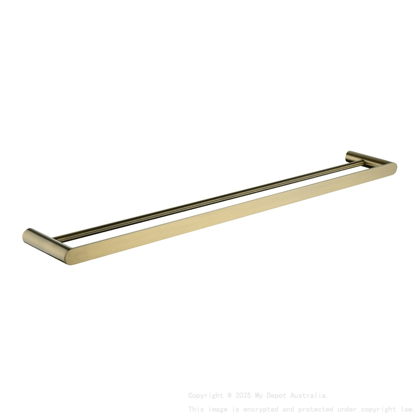 Esperia Brushed Yellow Gold Double Towel Rail 800mm