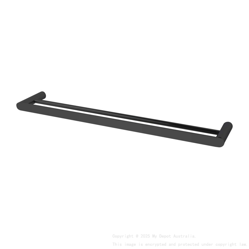 Esperia Matte Black Double Towel Rail 600mm
