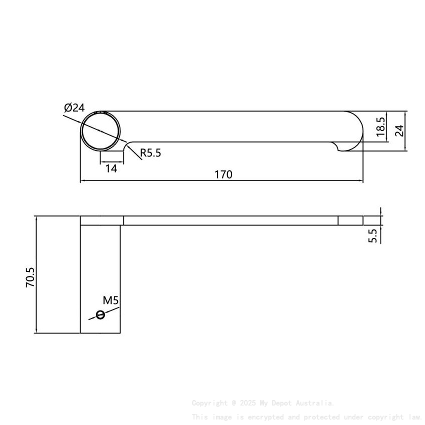 Esperia Brushed Nickel Toilet Paper Hook