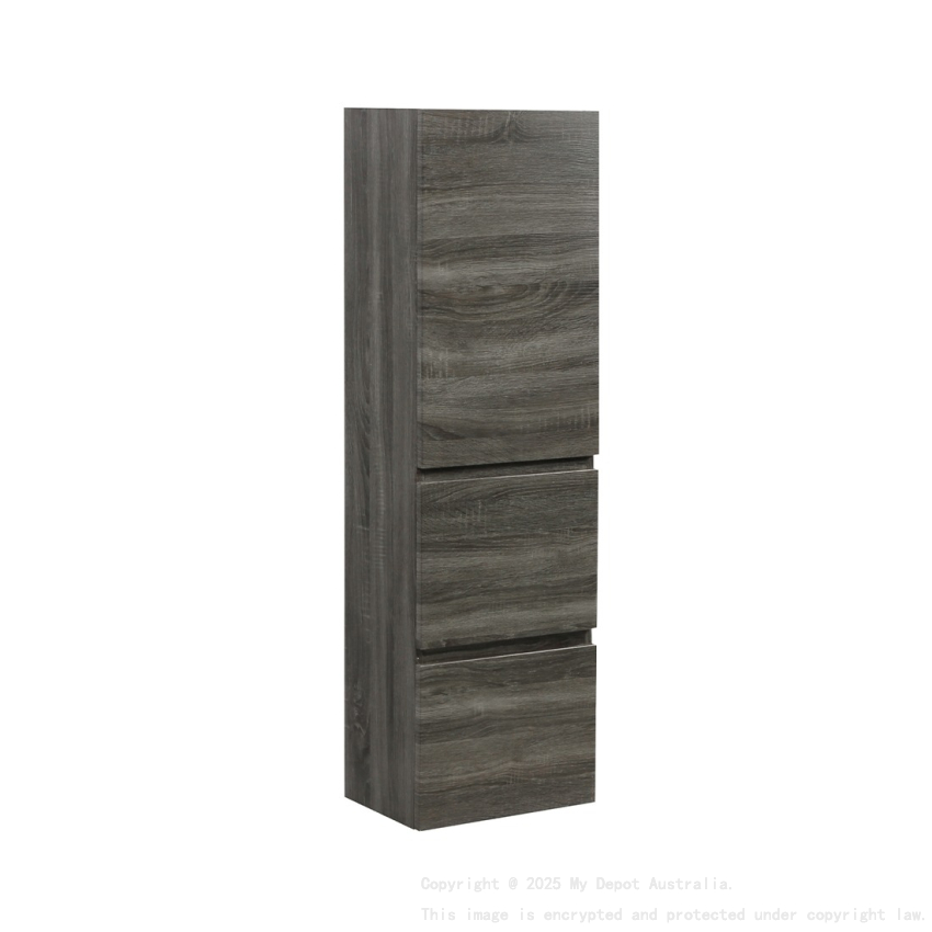 1350mm Dark Grey TT MDF 2 Drawers Single Door Tall Boy