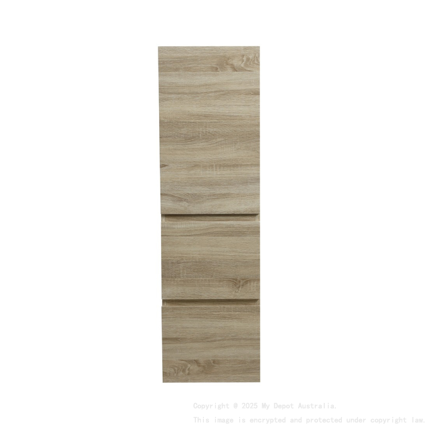 1350mm White Oak TT MDF 2 Drawers Single Door Tall Boy
