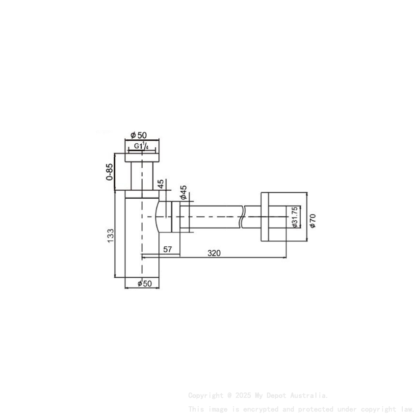 Bottle Trap 32mm Matt Black