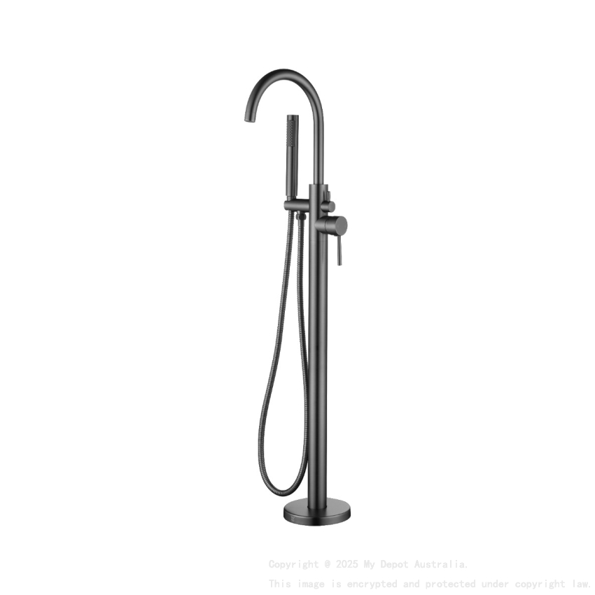 Otus Free Standing bath mixer with hand shower Gun Metal