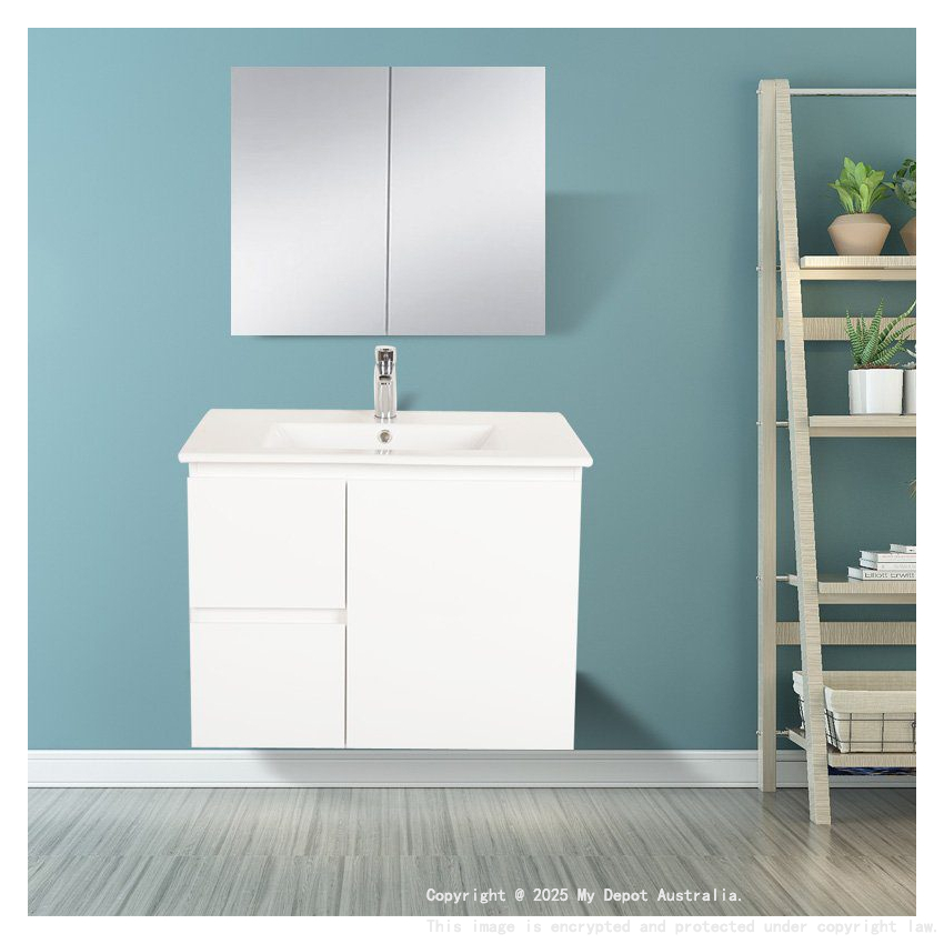 750*450*560mm Wall Hung Gloss White Vanity Left Drawer Cabinet Only