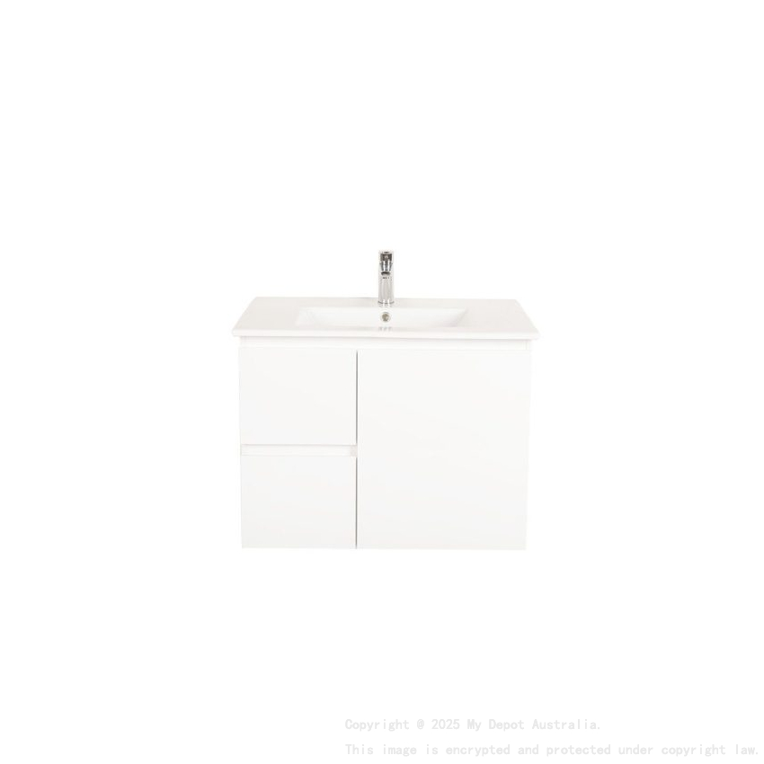 750*450*560mm Wall Hung Gloss White Vanity Left Drawer Cabinet Only