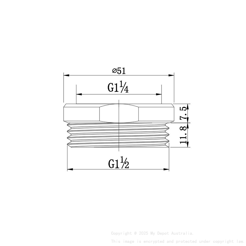 Rund Brass Bottle Trap Coupling Matte Black