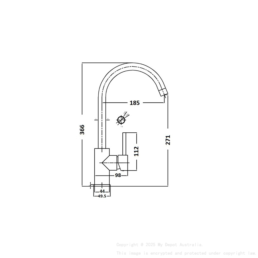 Round Chrome Gooseneck Sink Mixer