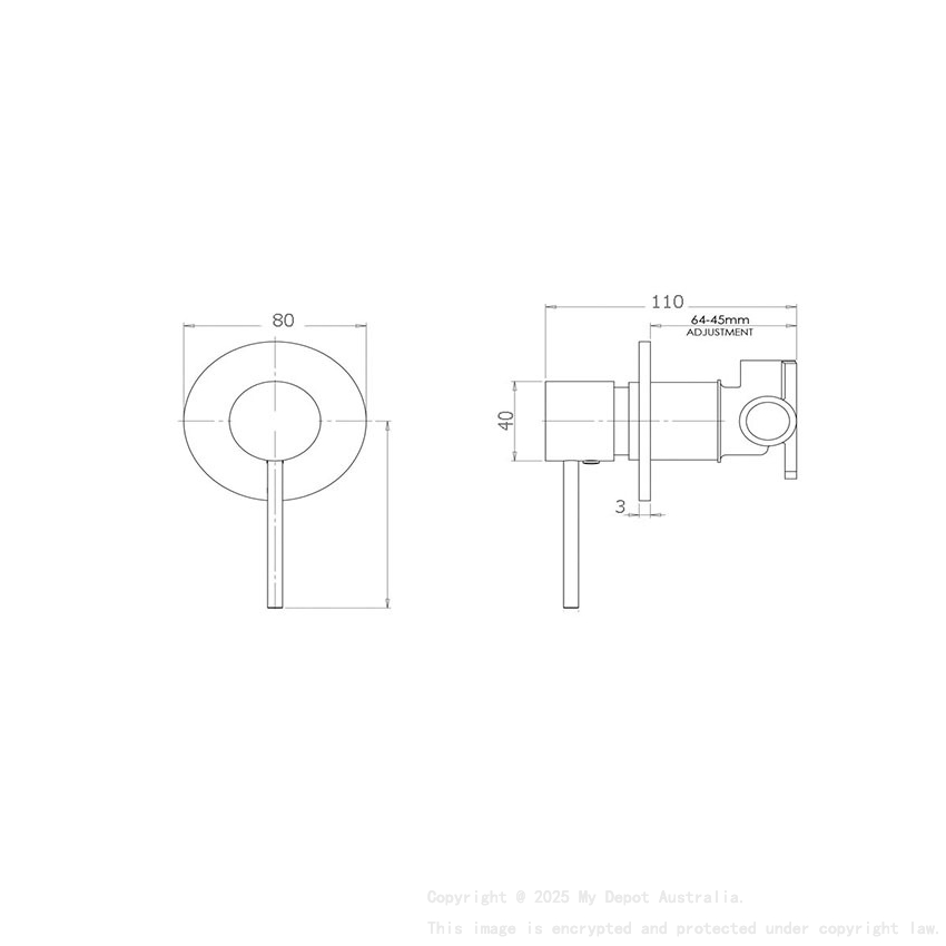 Round Chrome Shower Mixer