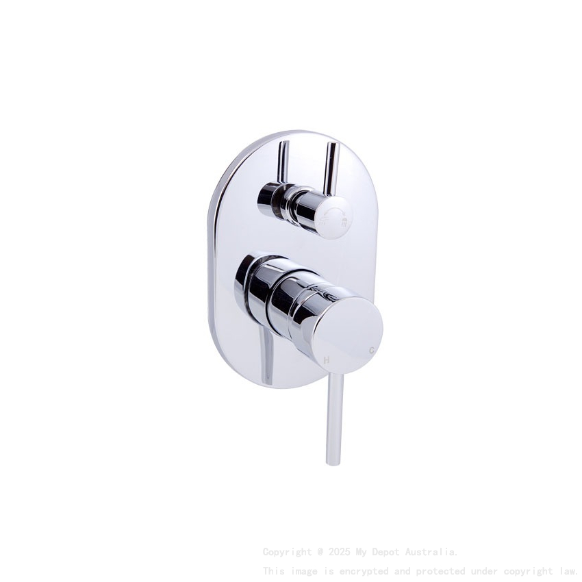 Round Chrome Shower Diverter Mixer