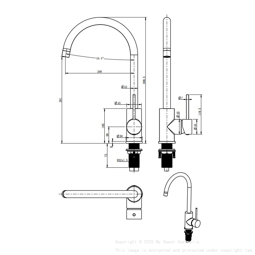 Morgan Rund Matte Black Sink Mixer