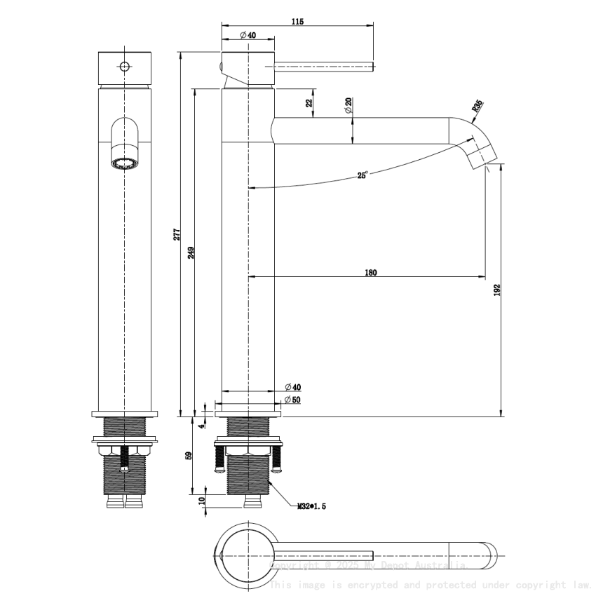 Tower Basin Mixer Brushed Nickel