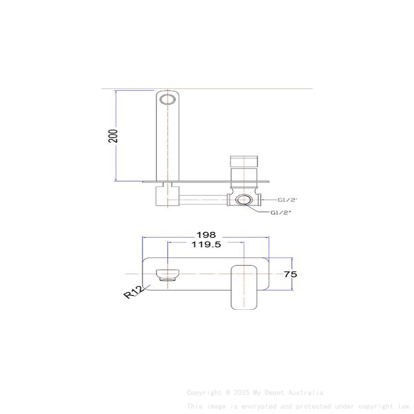 Kompakt Eckig Chrome Bath Mixer Set