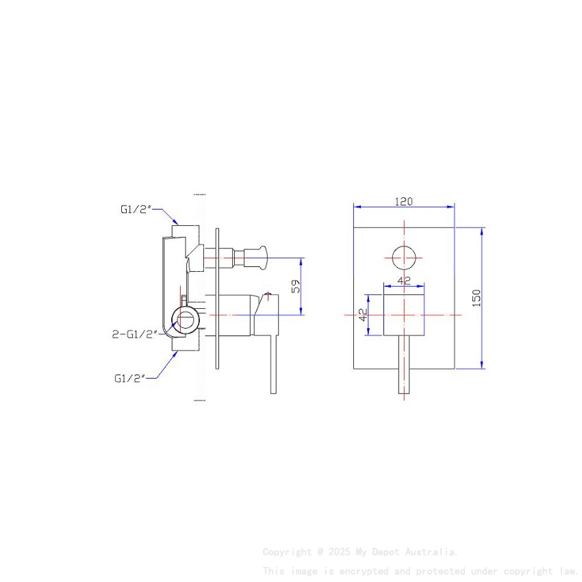 Luxus Shower Diverter Mixer Chrome Trim Kit