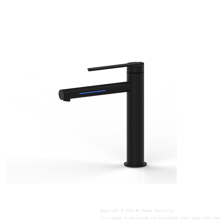Licht Matt Black Tower Basin Mixer With LED