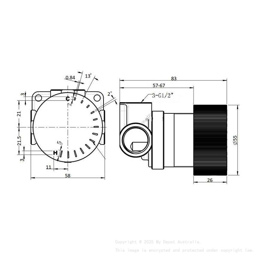 Qi Rund Progressive Bath/Shower Mixer Matte Black