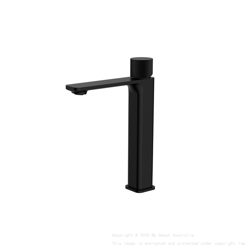 Qi Luxus Tower Basin Mixer Matte Black