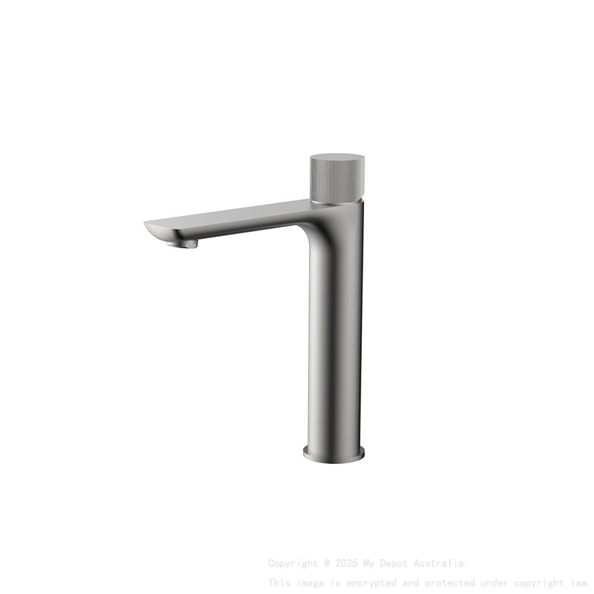 Qi Luxus Tower Basin Mixer Brushed Nickel