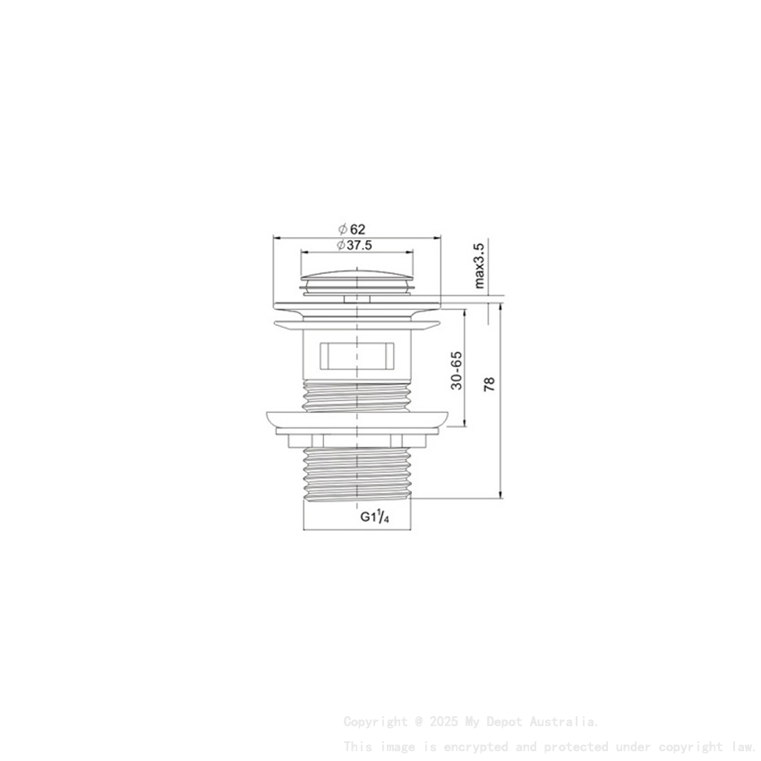 Rund Chrome 32mm Brass Pop Up Waste With Overflow