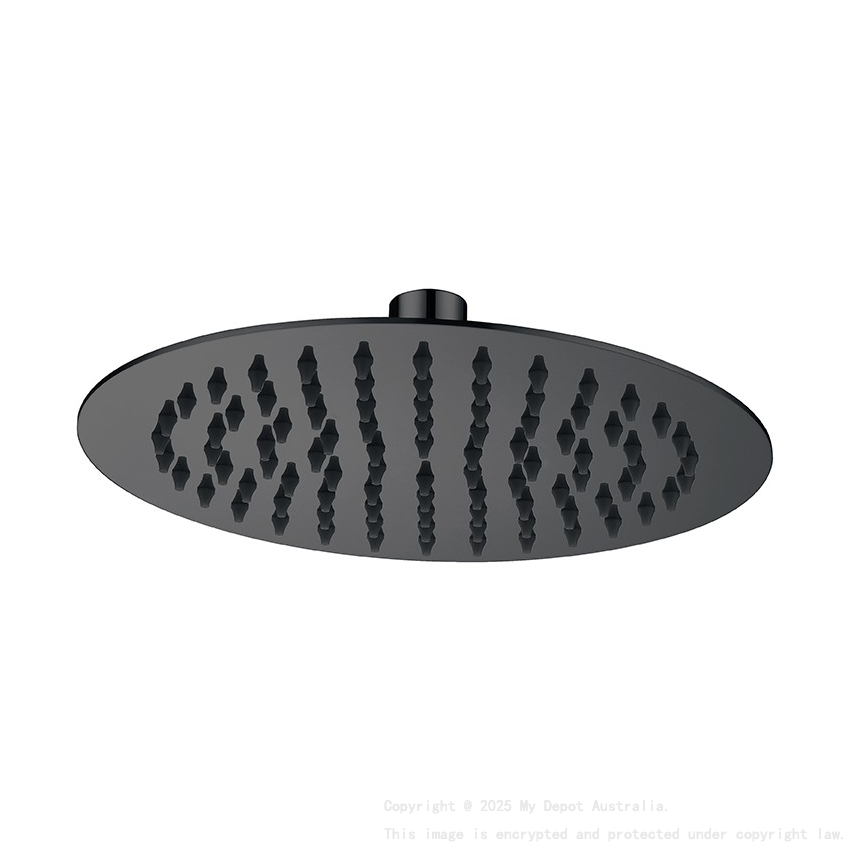 Round Rain Shower Head 200mm Matte Black