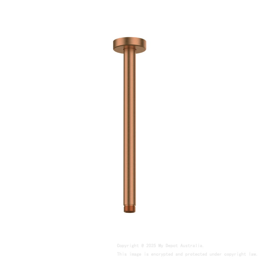 Round Ceiling Shower Arm 300mm Brushed Bronze