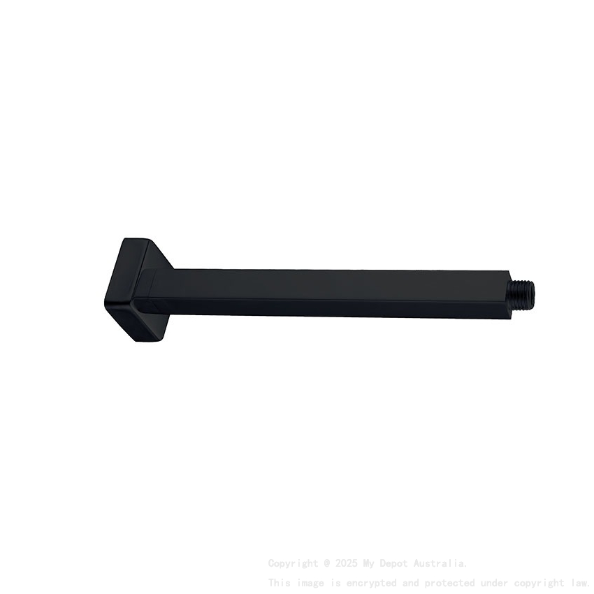 Square Ceiling Shower Arm 300mm Matte Black