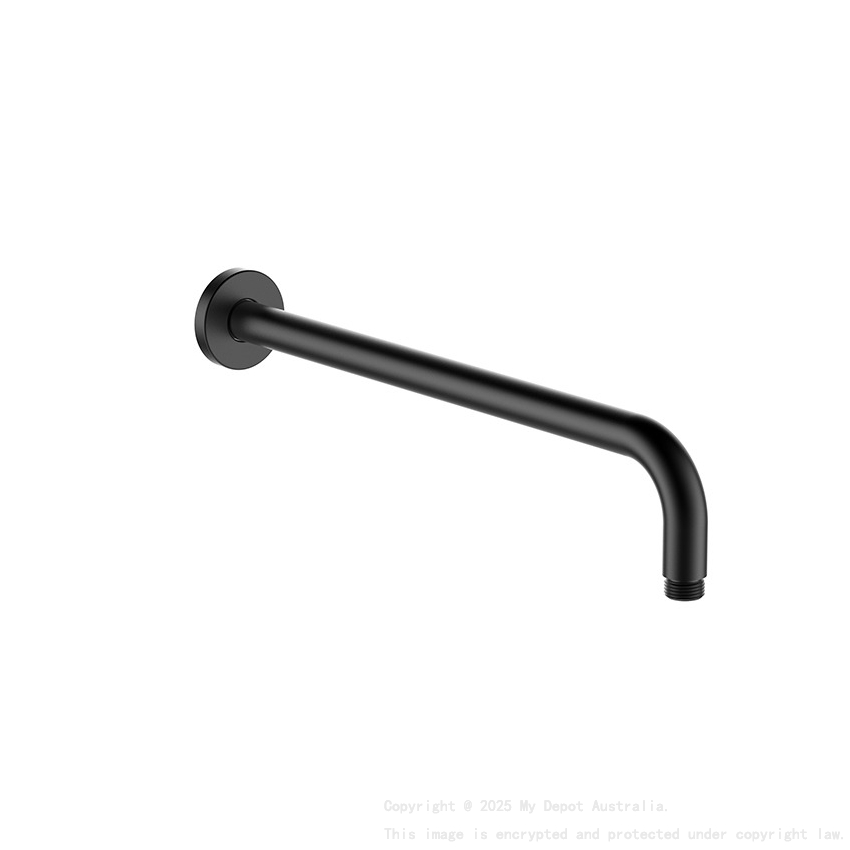 Round Shower Arm Matte Black