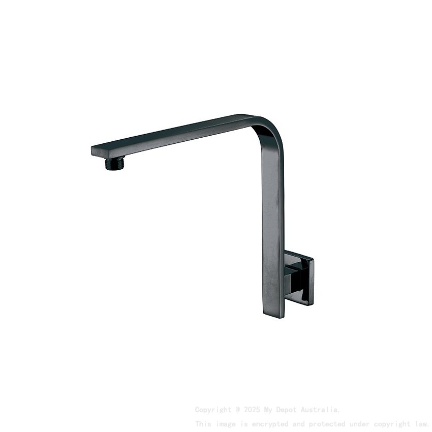 Square Curved Shower Arm Matte Black
