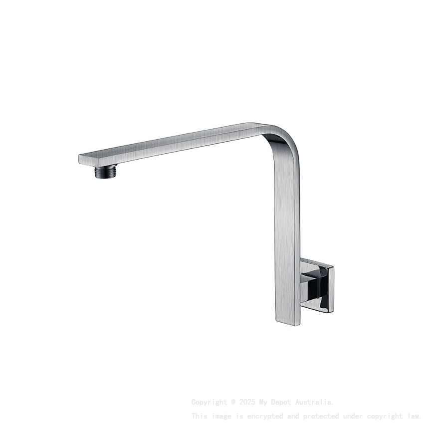 Square Curved Shower Arm Brushed Nickel