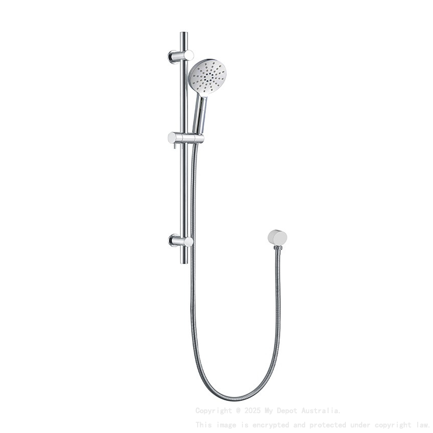 Rund Brass Chrome Sliding Rail With 3 Spray Function Hand Shower Head