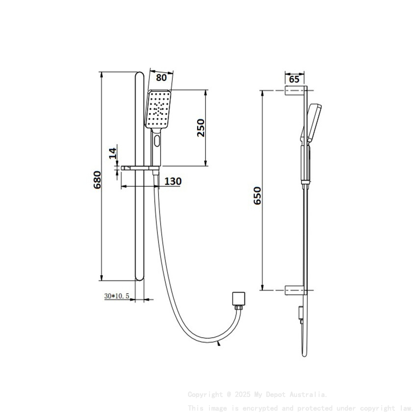 Oval Brass Chrome Sliding Rail Shower 3 Spray Function Hand Shower Head