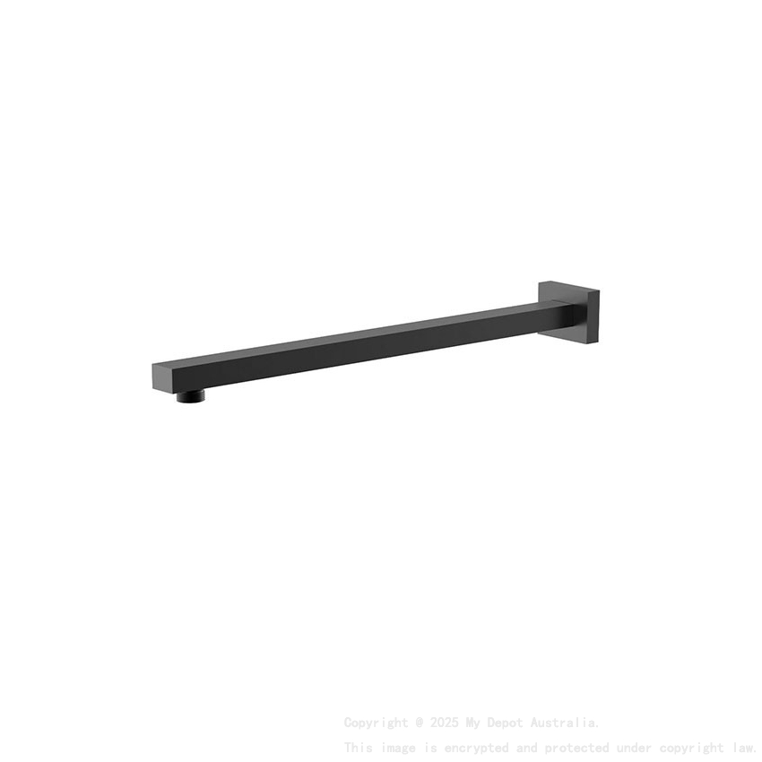 Square Shower Arm 400mm Matte Black