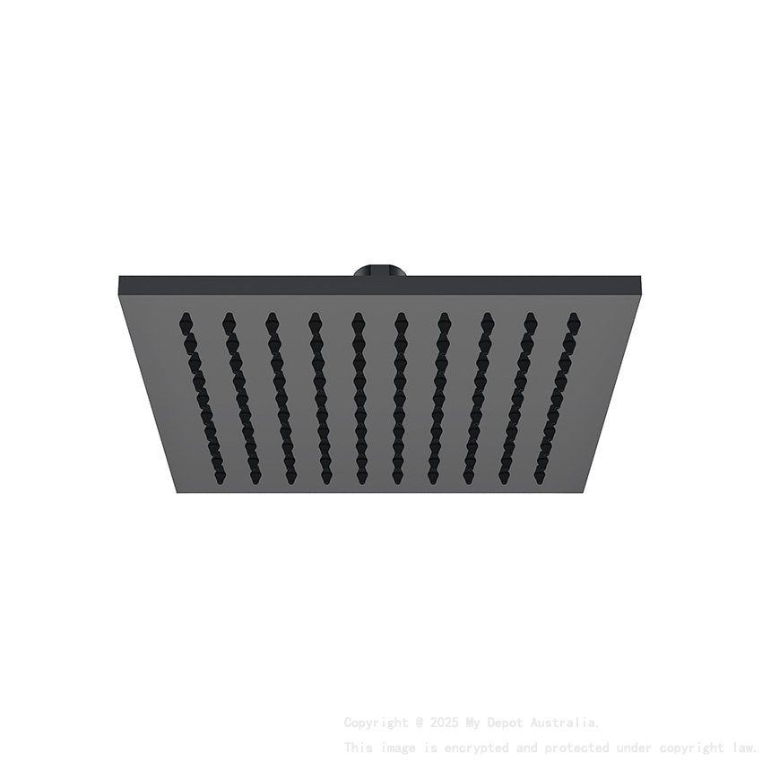 Square Rain Shower Head 200mm Matte Black