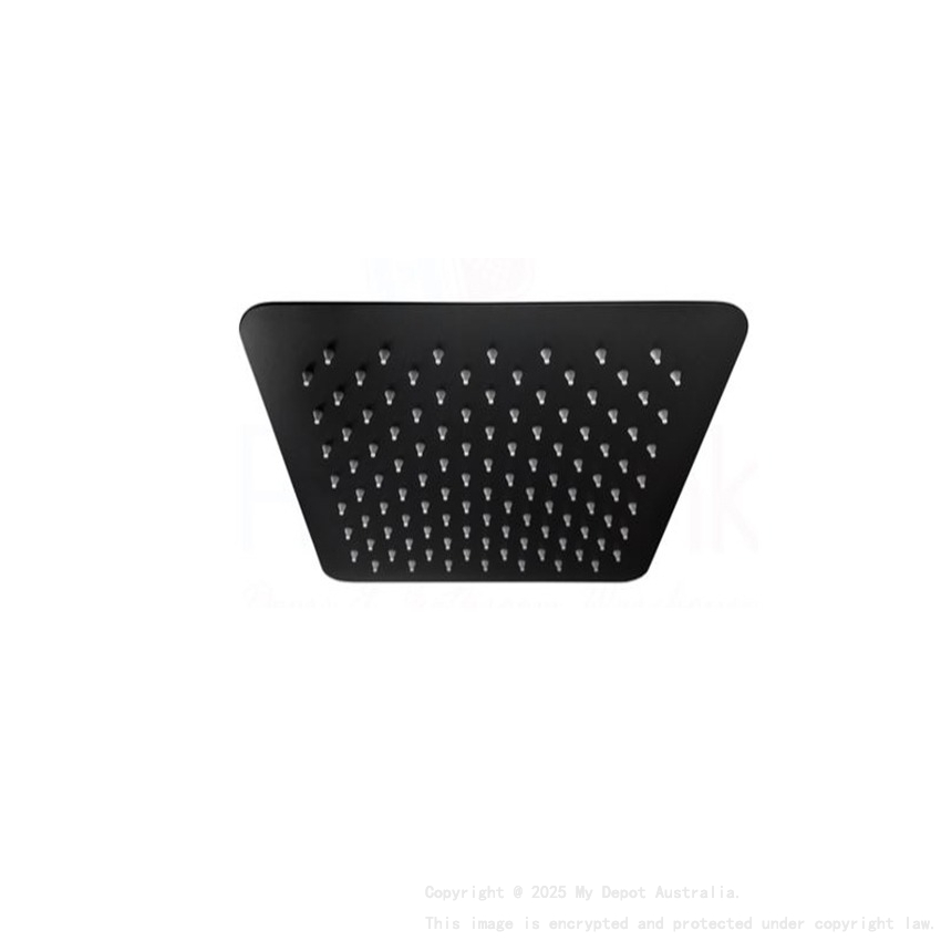 Square Rain Shower Head 200mm Matte Black