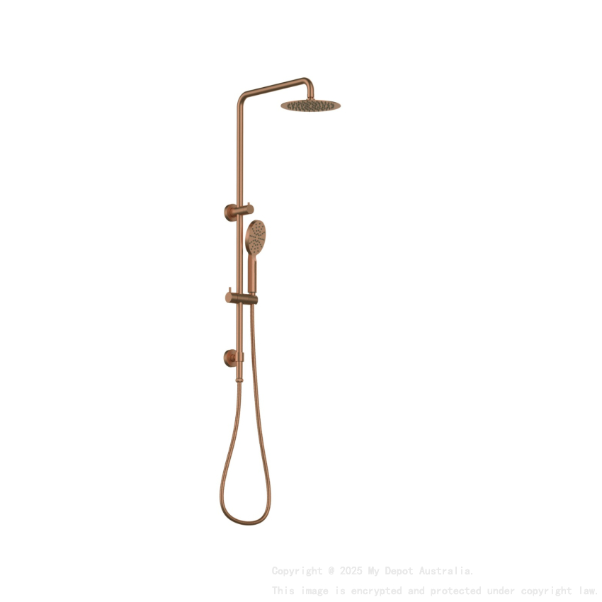Rund Brushed Bronze Sliding Rail With 3 Spray Function Hand Shower