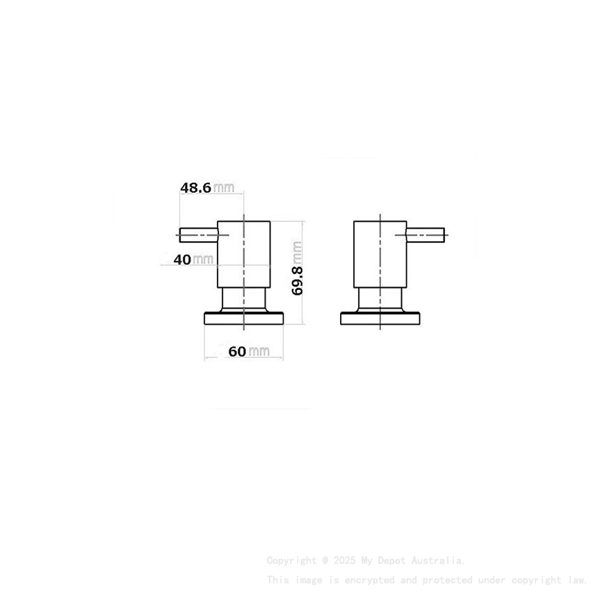 Rund Premium Dr Brass Wall Top Assembly Quarter Turn Matte Black