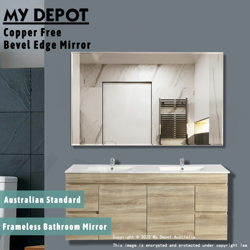 1500mm Bevel Edge Rectangle Bathroom Plain Mirror