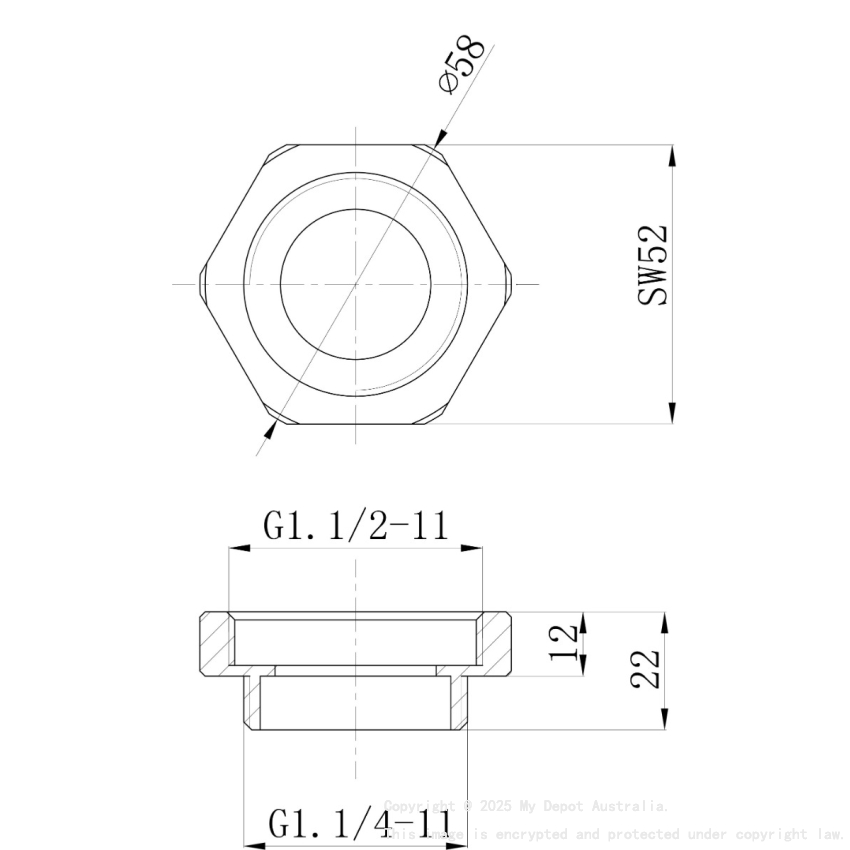Bottle Trap Adaptor 32mm To 40mm Brushed Nickel