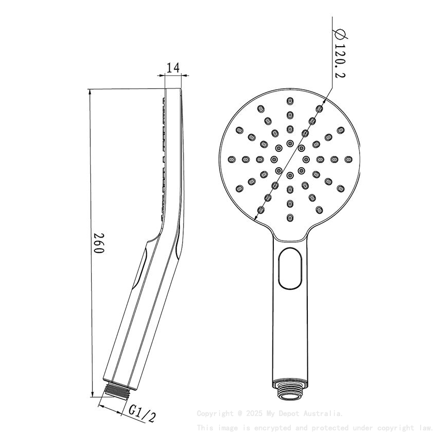 Round Brushed Nickel Handheld Shower(ABS)